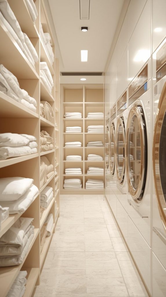 image we are profesionall laundry service, color warm beige, cream white